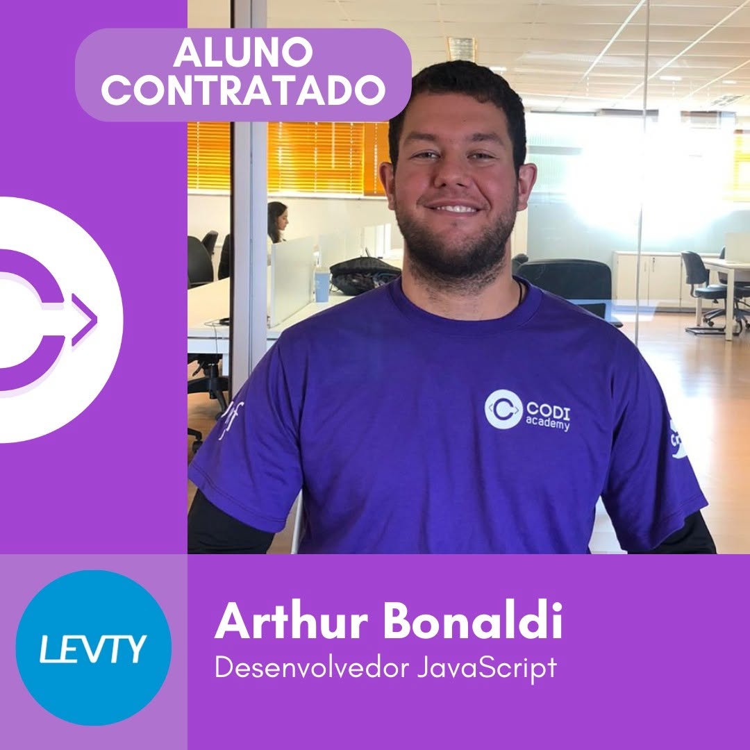 Arthur Bonaldi — Desenvolvedor JavaScript, aluno contratado da Codi Academy